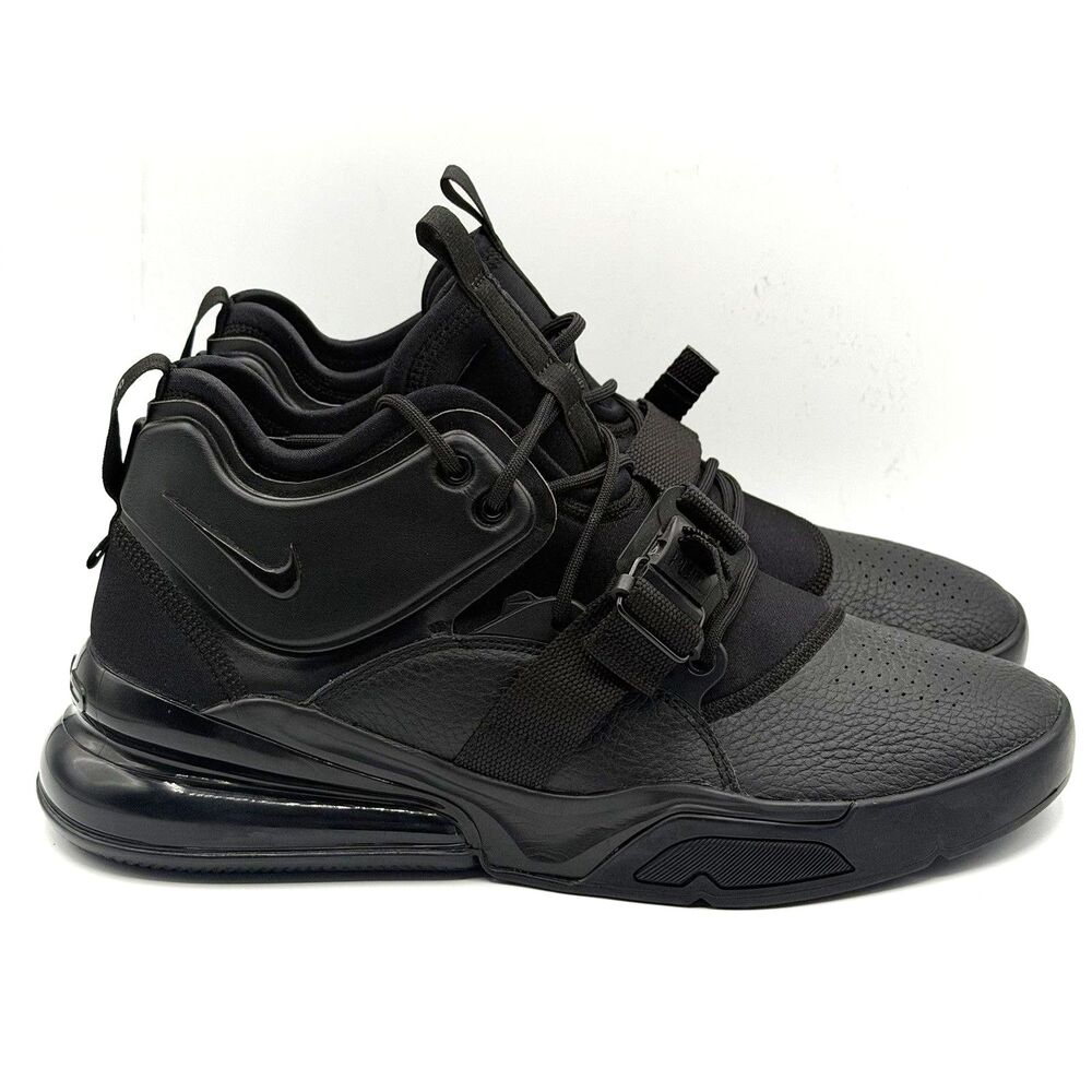 Nike Air Force 270 Triple Black Buckle Shoes Mens 10.5 Sneakers AH6772-010
